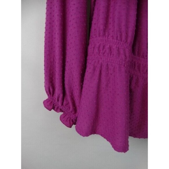 Lane Bryant Women's Top Plus Size 22/24 3X Purple Long Sleeve Peplum Shirt - Picture 4 of 12